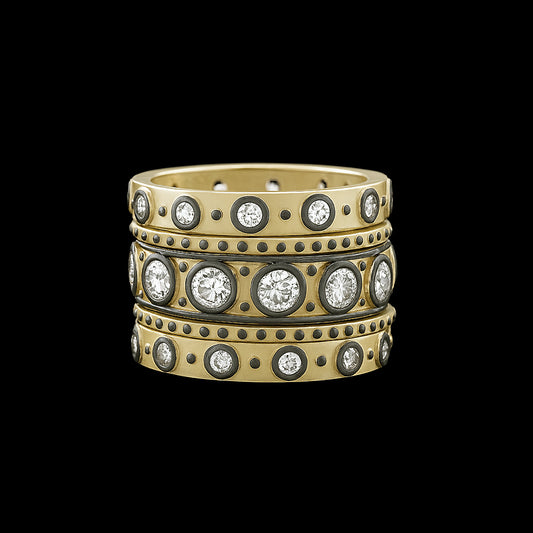 5 Band Ring Set with Circle CZ's- Size 7