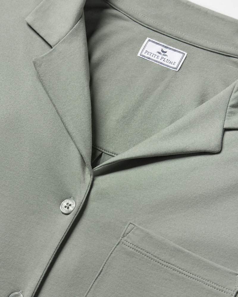 Olivia Wide Leg Pima Pajama Set- Sage