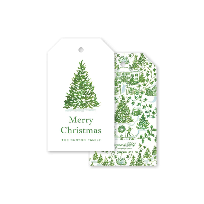 Winter Toile Gift Tag- Set of 8