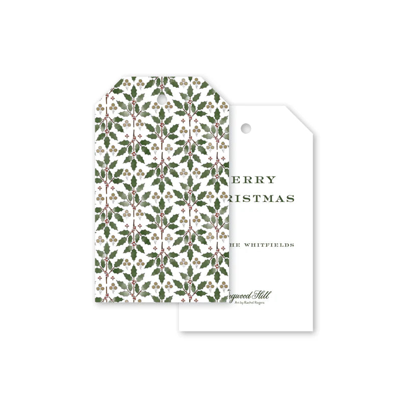 Holly Stencil Gift Tags- Set of 8