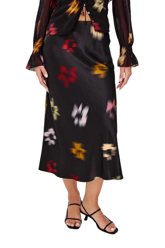 Rails Anya Skirt Onyx Blurred Floral front view