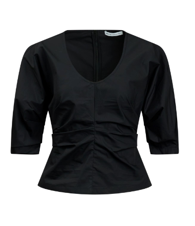 Naomi Gathered Top- Black