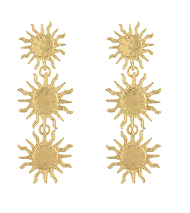 Three Sun Drop Earring- Gold