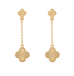 Clover Drop Earring- Gold