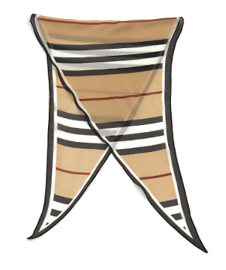 Striped Scarf Necklace- Brown/Black