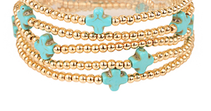 Cross Bead Stackable Bracelets