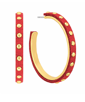 Metal Studded Leather Hoops