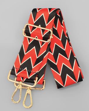 Chevron Bag Strap- Red/Black