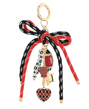 Gameday Football Cord Bow Bag Charm