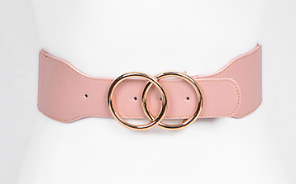 Double Circle Buckle Belt- Blush