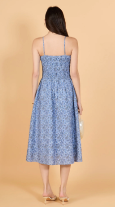 Paisley Smocked Midi Dress