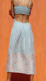 Kala Midi Open Back dress- Ciel