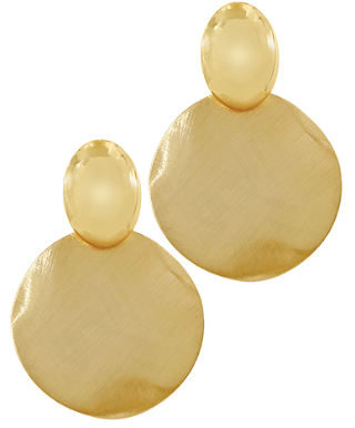 Bold Wavy Disk & Oval Earrings