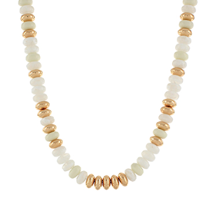 Stone Rondelle and Metal Necklace