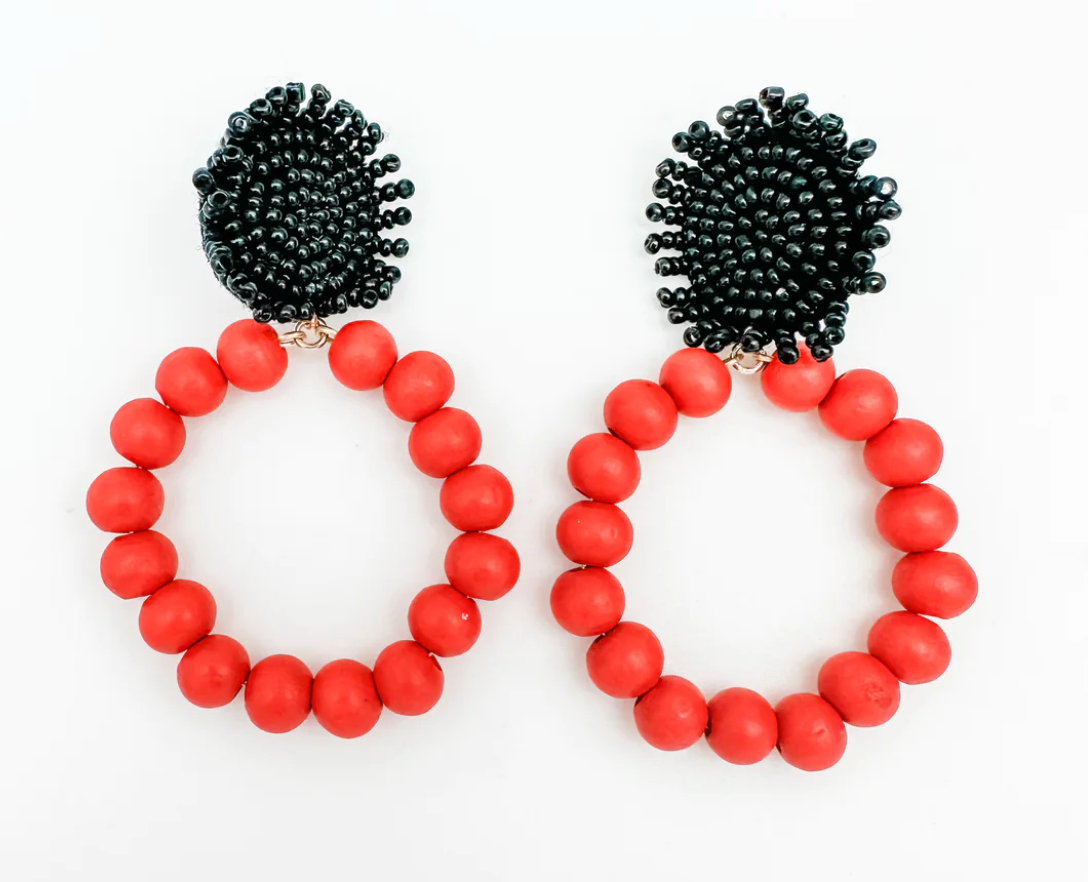 Westlake Earring-Blk/red
