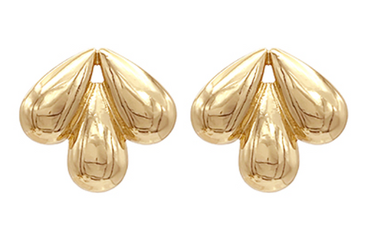 Three Puffy Teardrop Earring