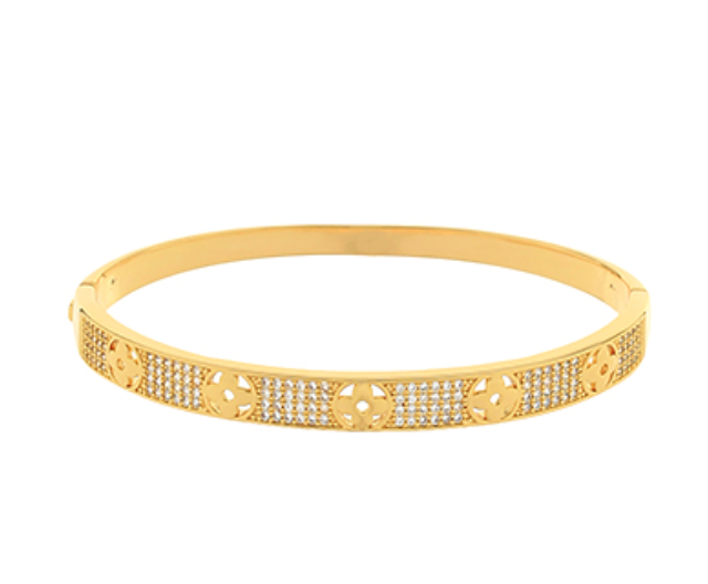 Pave Clover Bracelet- Gold