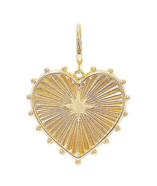 Textured Heart Pendant- Gold