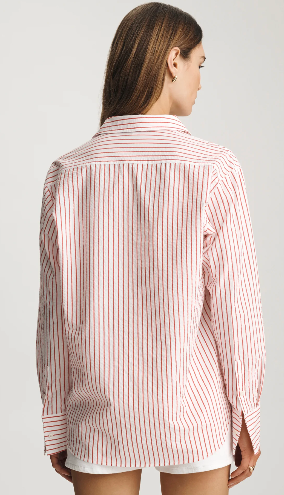 Striped Long Sleeve Shirt- Red