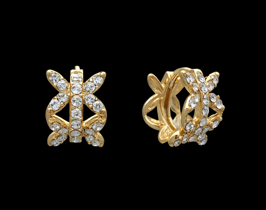 Small CZ 'X' Huggies- Gold