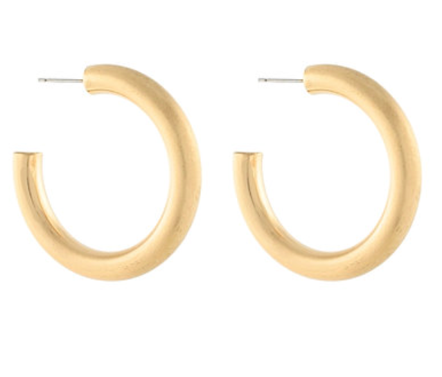 40mm Thick Open Hoops- Gold