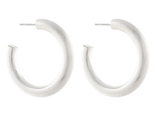 40mm Thick Open Hoops- Silver
