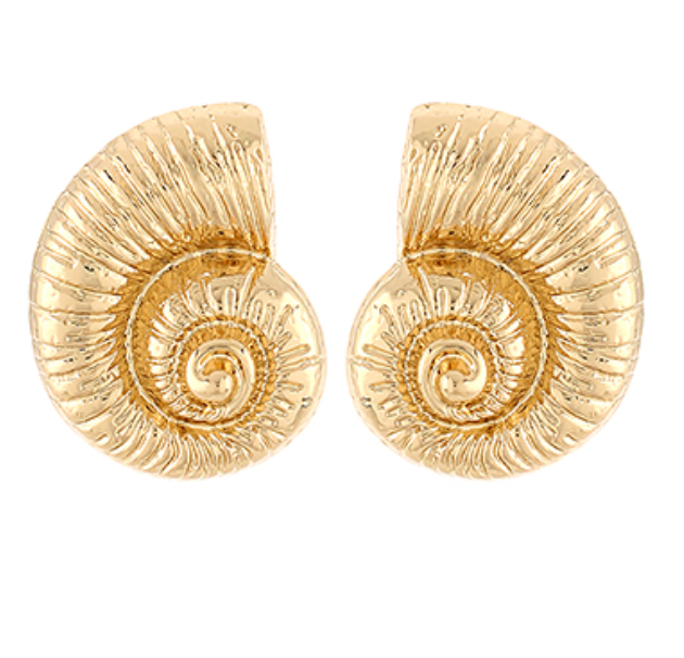 Textured Shell Shape Earrings
