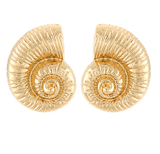 Textured Shell Shape Earrings