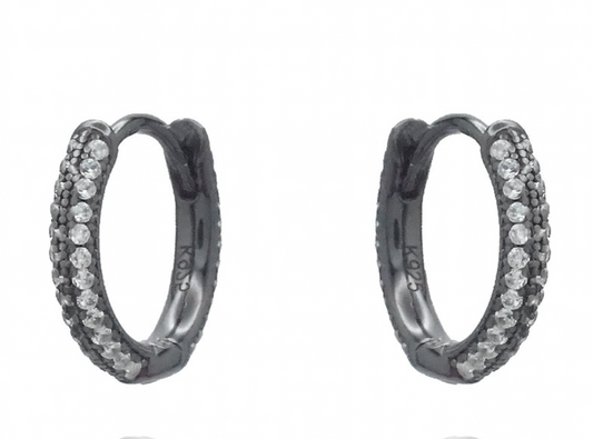 Small pave' huggie earrings