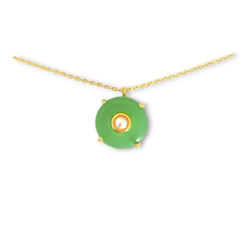 Andrea jade medallion necklace