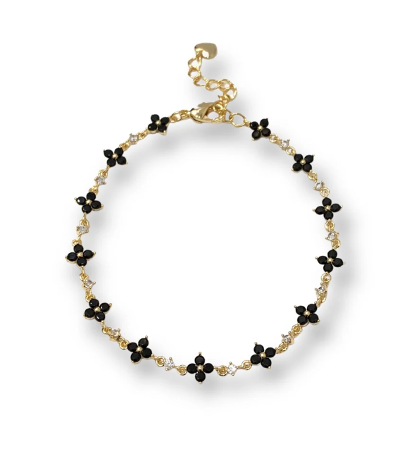 Audrey Flower Bracelet- Jet