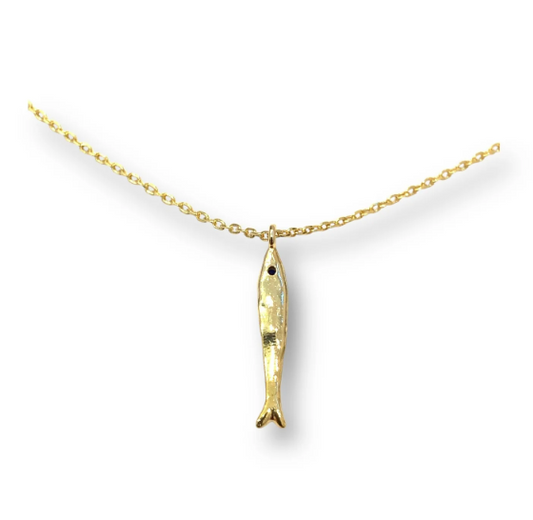 Isla small fish necklace- Blue Sapphire