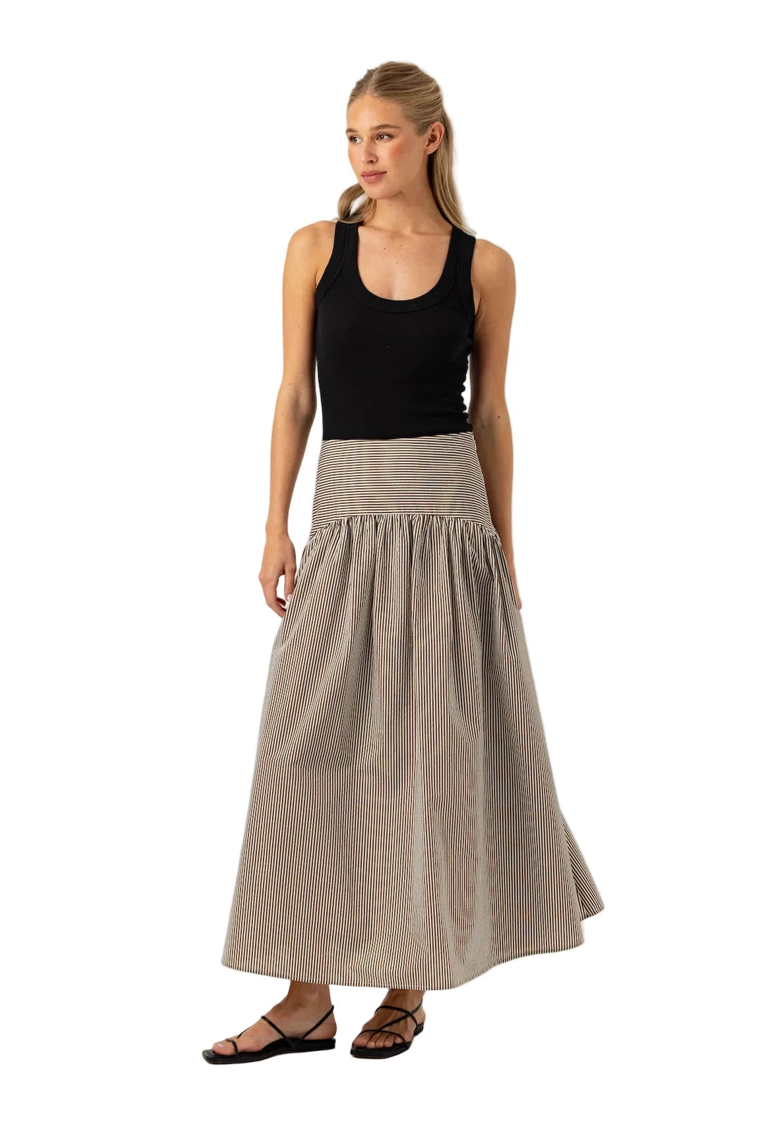 Stripe Celeste Skirt- Umber Lurex