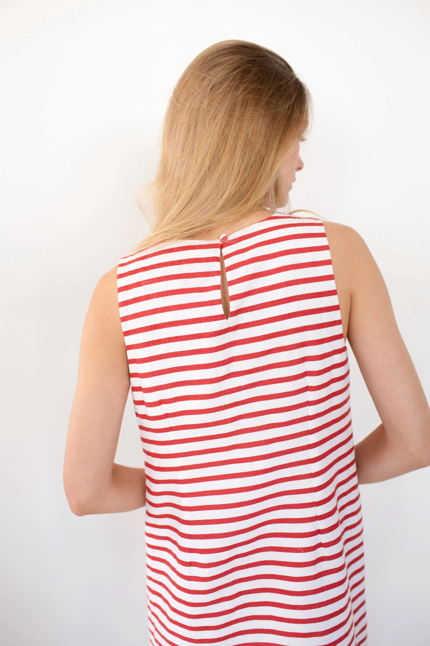 Presley Shift Dress- Red/White Stripe