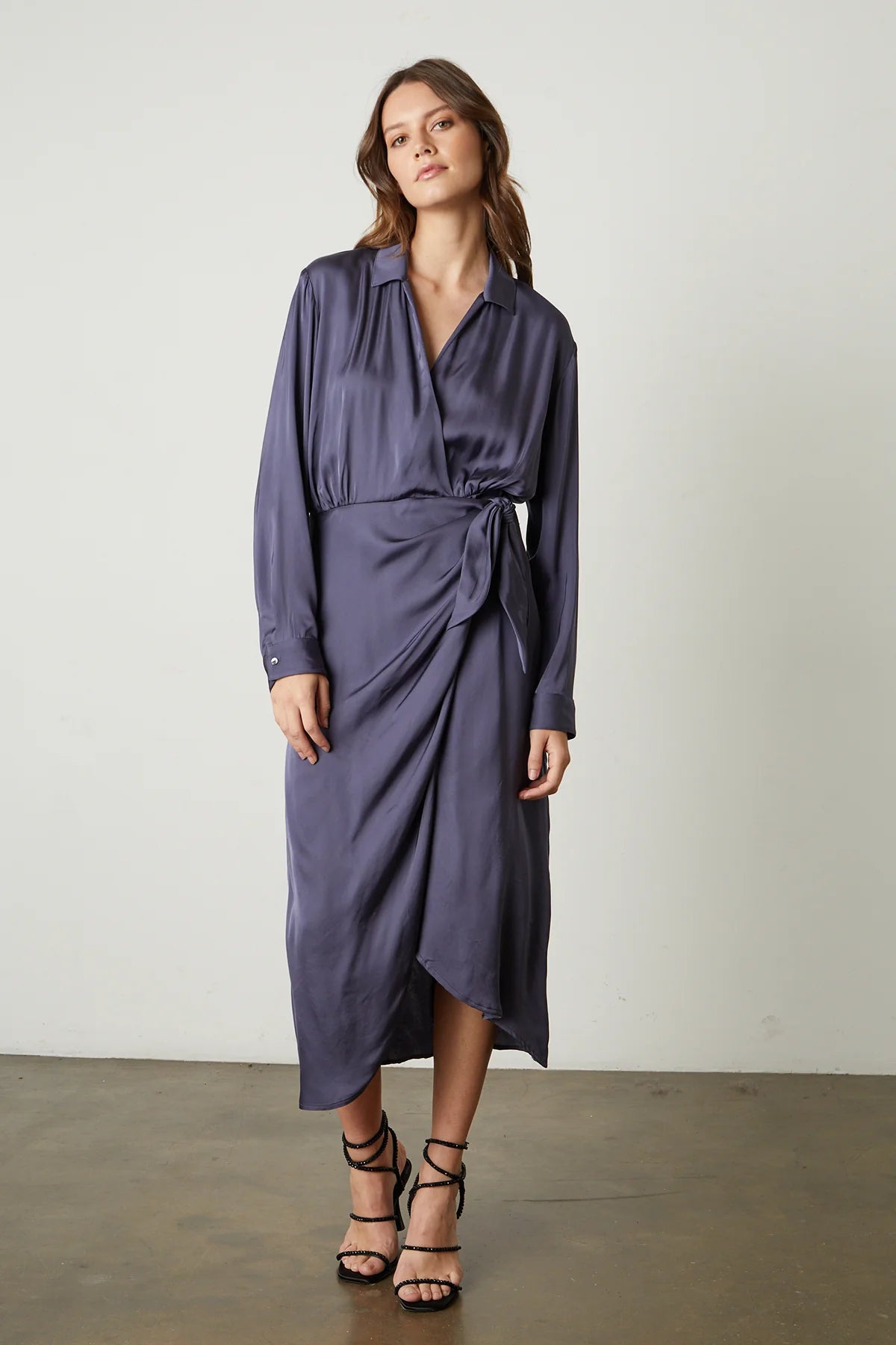 Jovie Wrap Dress- Steel Blue