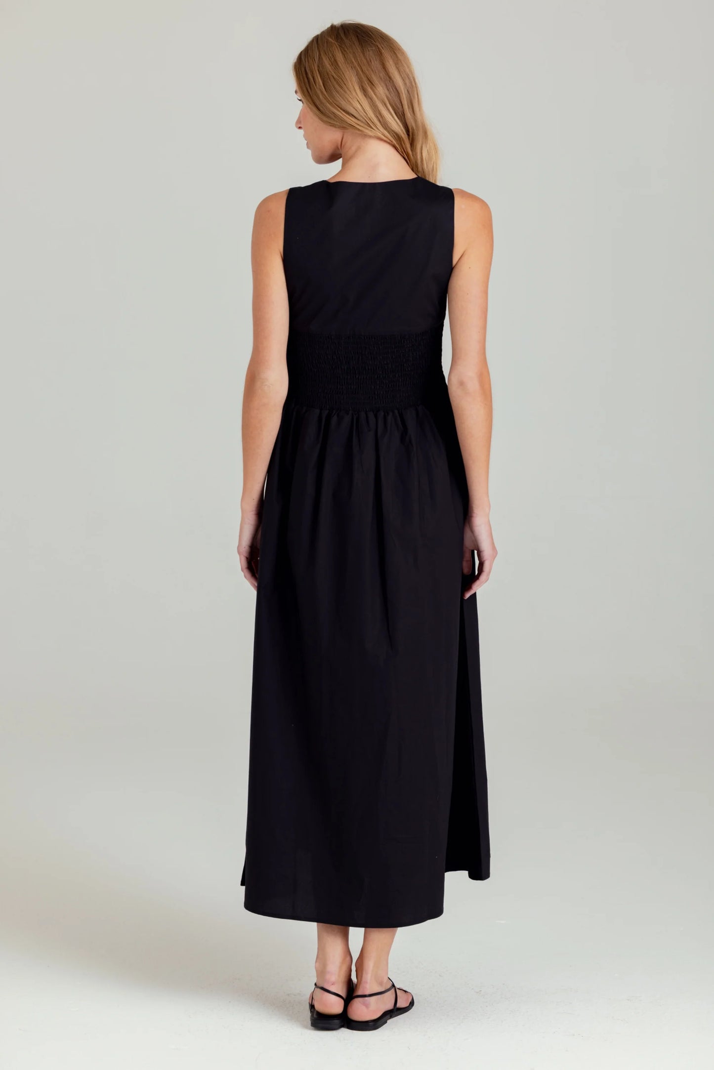 Sabrina Scallop Maxi Dress- Black