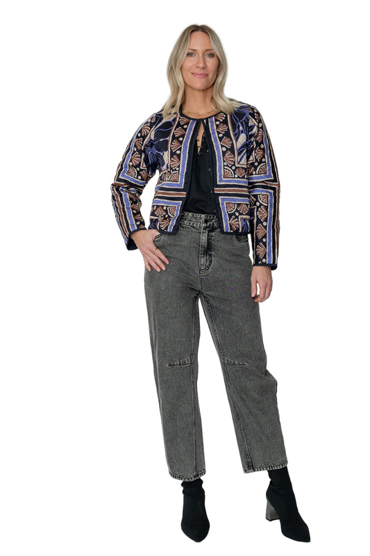 Colette Reversible Quilted Jacket- Fleur Scarf