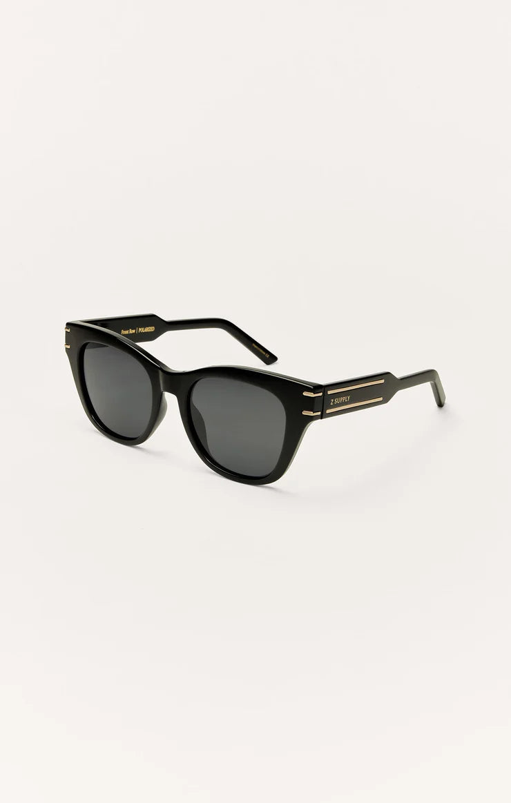 Front Row Sunglasses- Polished Black-Grey