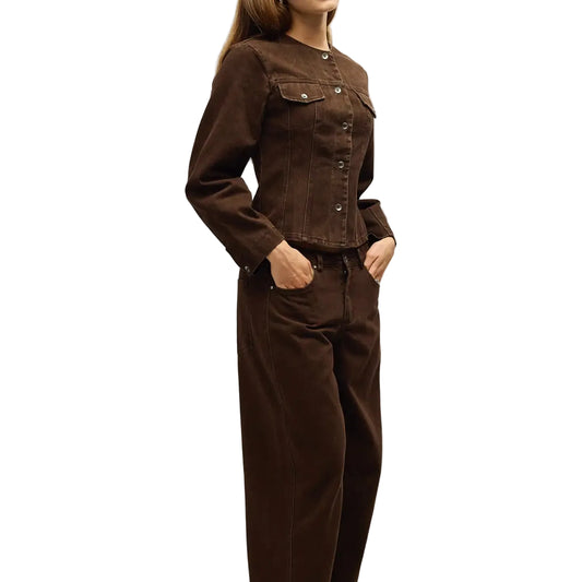 Dixie Denim Jacket- Brown