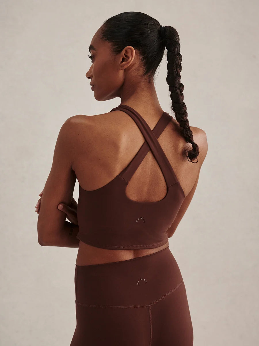 Always Burke Crop Tank- Deep Mahogany
