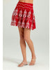 Embroidered Sky Skirt- Red