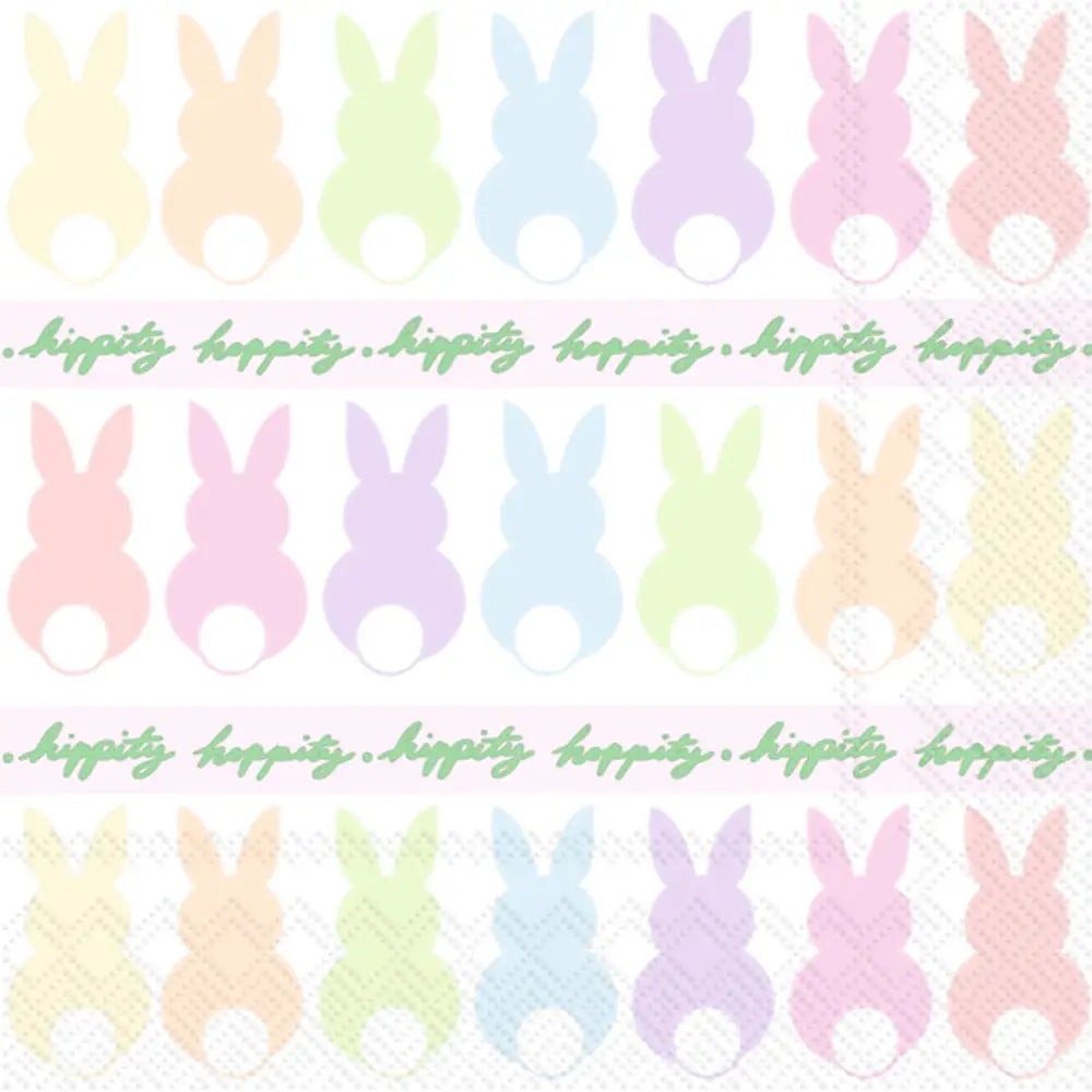 Bunnies in A Row Cocktail Napkin