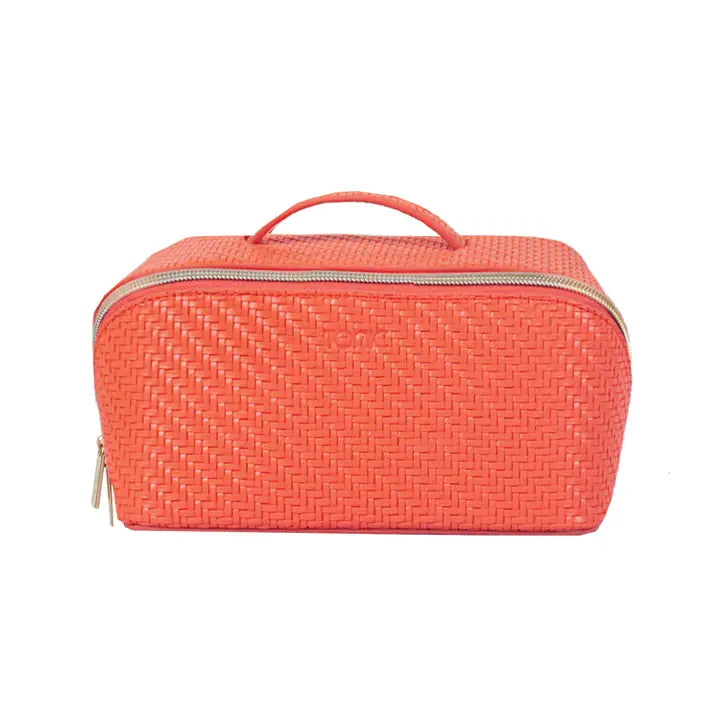 Herringbone Beauty Bag Medium Tangerine