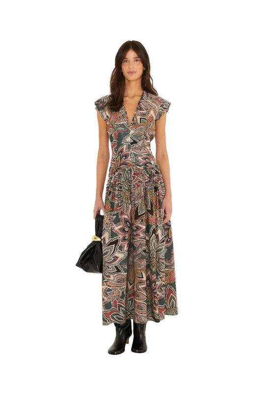 Tapestry Flowers Maxi Dress