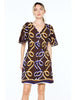 Kim Ribbon Mini Dress- Brown
