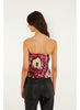 Borbofly Geometric Strapless Top- Red