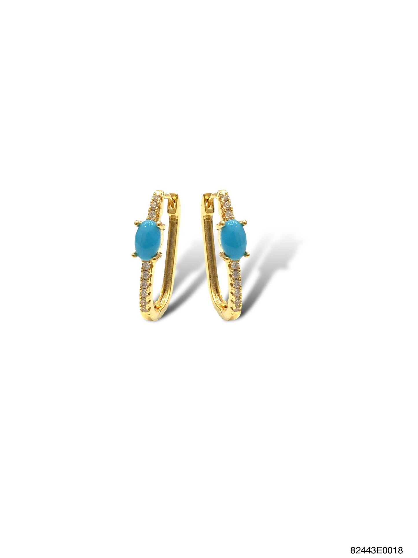 Naomi Oval Hoop- Turquoise