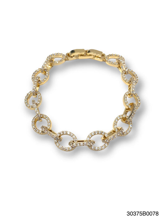 Othelia CZ link bracelet- Gold
