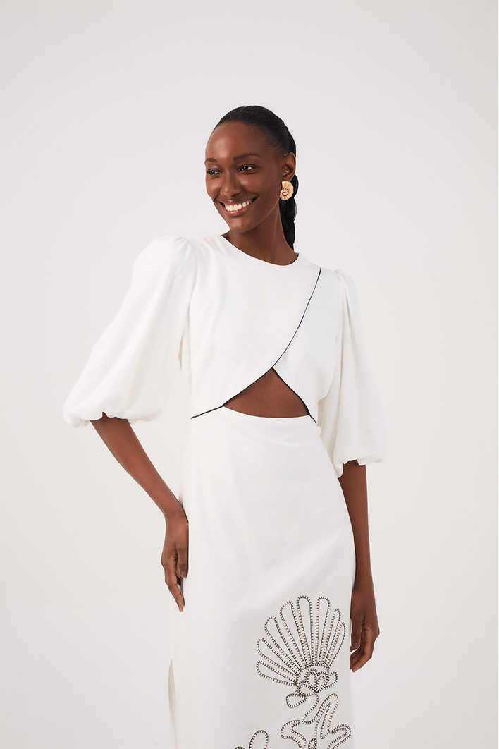 Shell Embroidered Maxi Dress