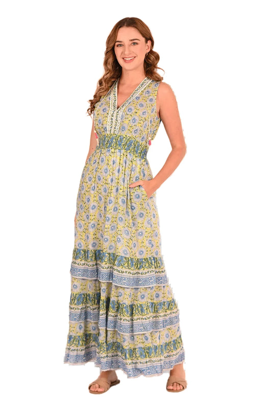 Lily Graco Maxi Dress- Lagoon Bloom